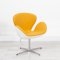 White Swan Chair - Yellow Fabric