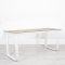 Utah Double Bistro Table - White Base Natural Oak Top