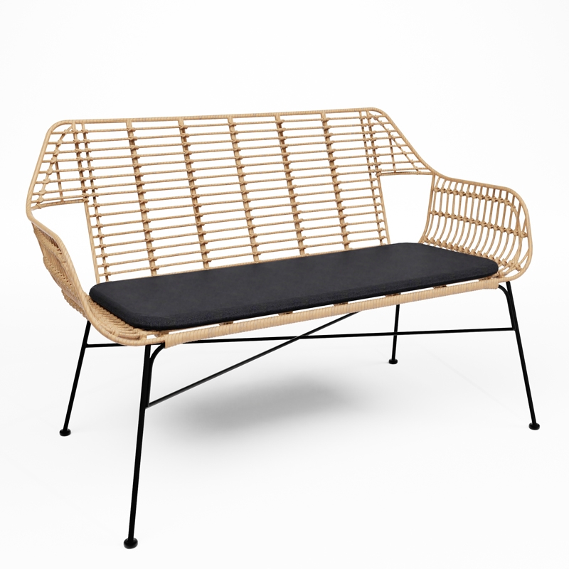 Miami Sofa - Natural With Black Pad
