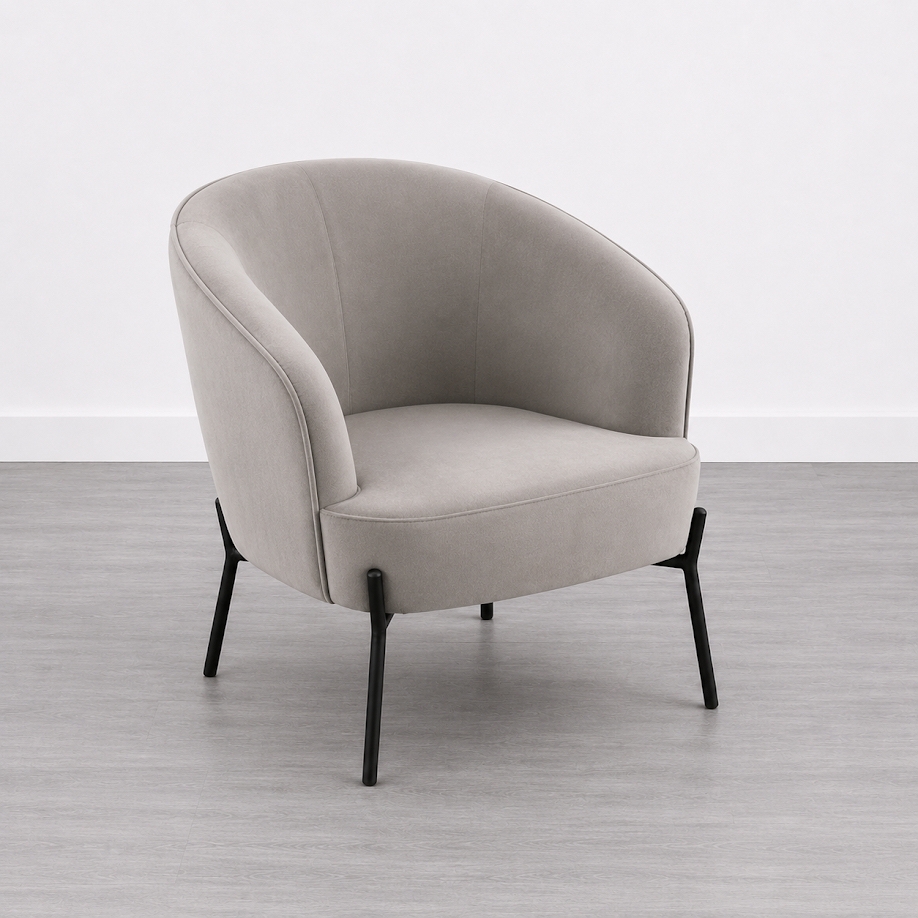 Bay Armchair - Grey Velvet