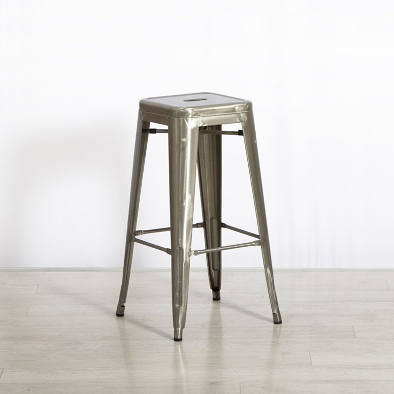 Silver Tolix Style Bar Stool