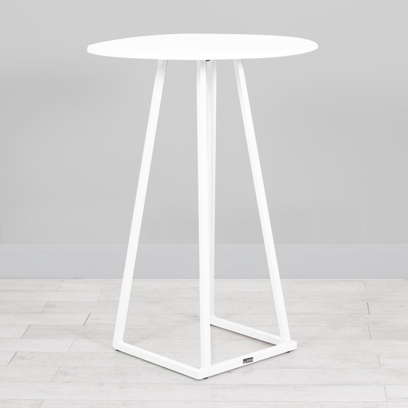 Dallas Round Poseur Table - White
