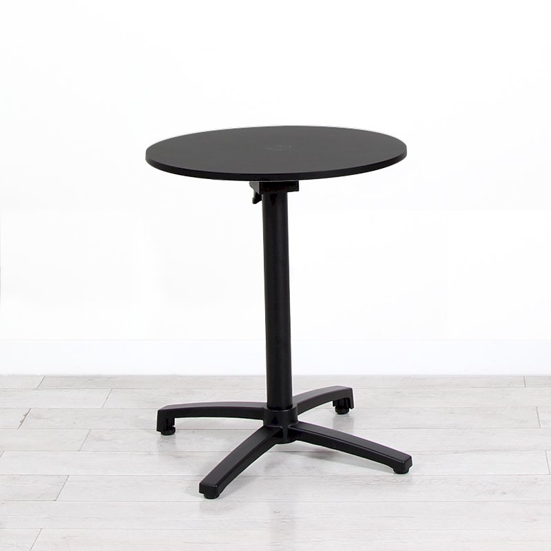 600mm Black Round Bistro Table - Black Frame