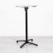 600mm Chrome Round Poseur Table - Black Frame