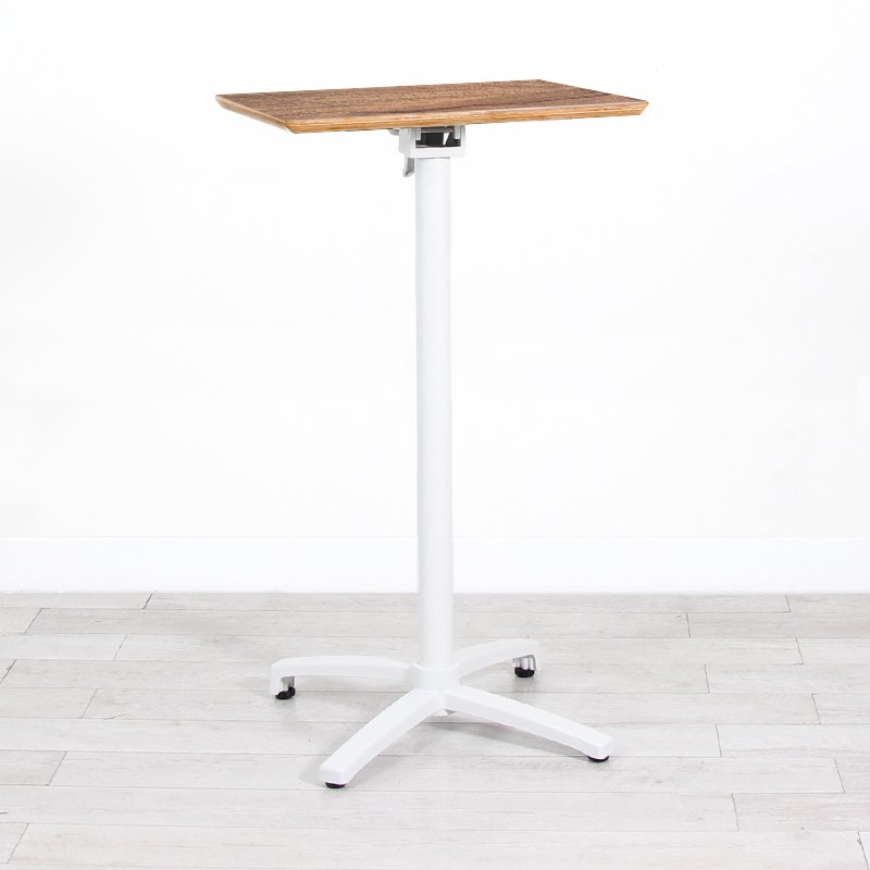 600mm Wooden Square Poseur Table - White Frame