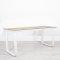 Utah Double Bistro Table - White Base Natural Oak Top