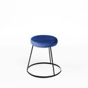 Black Chrome Low Spire Stool - Blue Pad