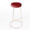 Rose Gold Chrome Spire Stool - Red Pad