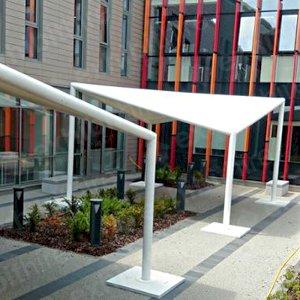 The Tetra Pergola is a unique and stylish structure ideal for outdoor events.