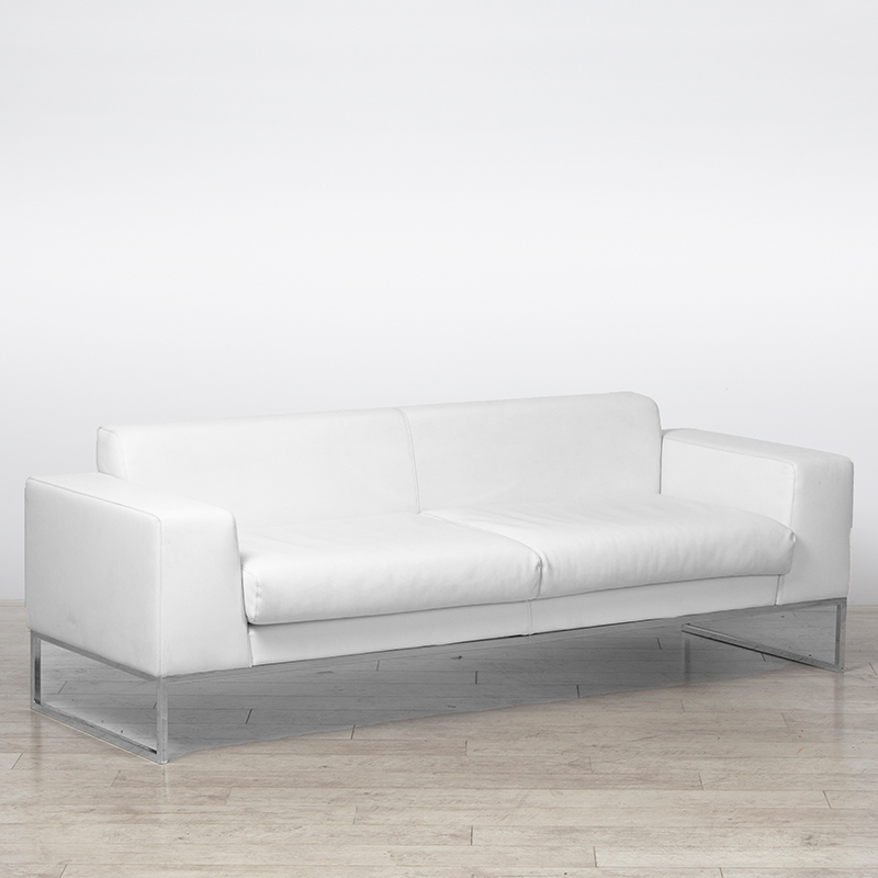 Lay Sofa Large - White Leather