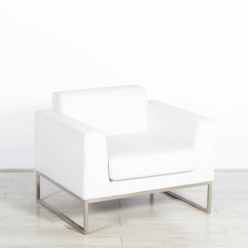 Lay Armchair - White Leather Lay Armchair - White Leather