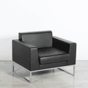 Lay Chair Black Leather