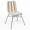 Miami Chair - Natural with White Cushion