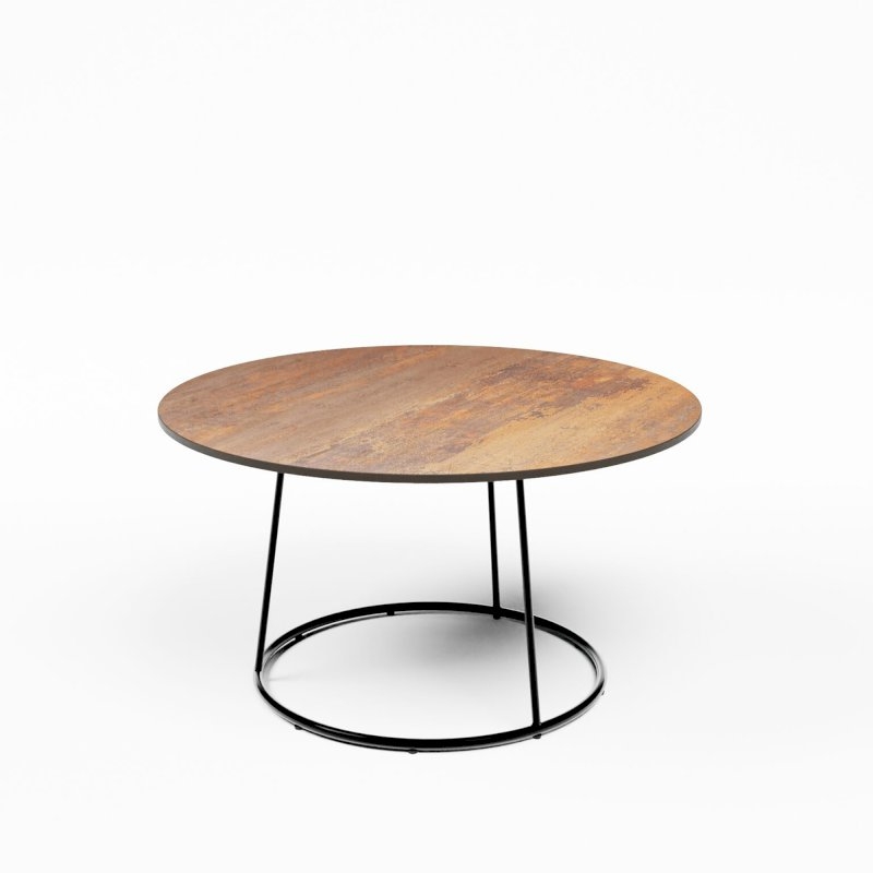Black Spire Coffee Table - Rust Top