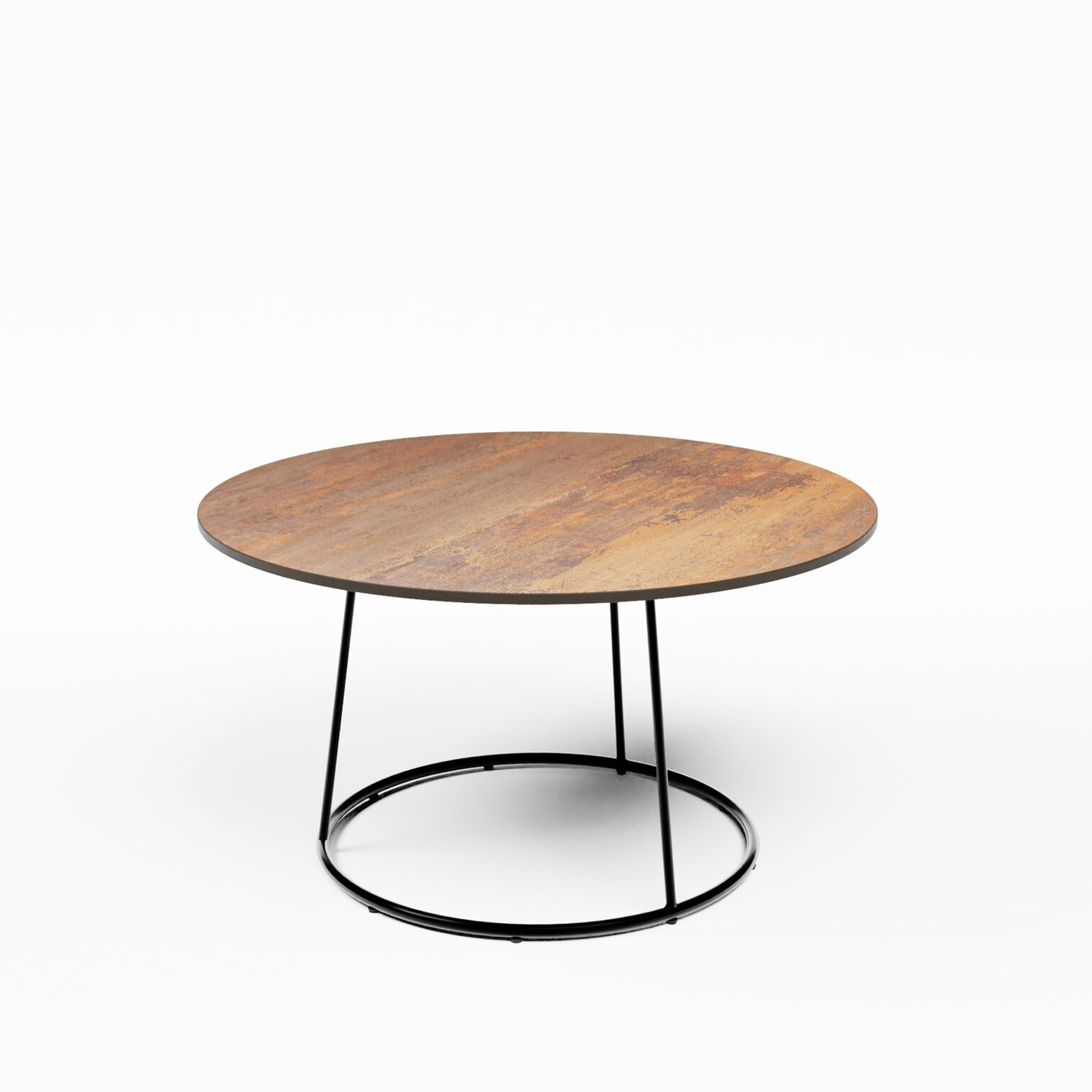 Black Spire Coffee Table - Rust Top