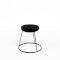 Black Chrome Spire Stool - Black Pad
