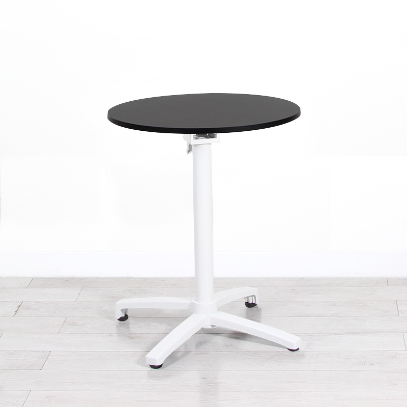 600mm Black Round Bistro Table - White Frame