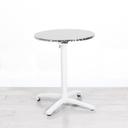 600mm Chrome Round Bistro Table - White Frame
