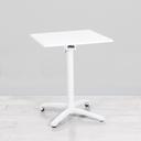600mm White Square Bistro Table - White Frame