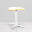 600mm White Marble Square Bistro Table - White Frame