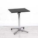 600mm Black Square Bistro Table - Chrome Frame