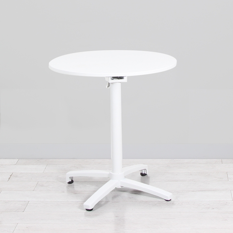 700mm White Round Bistro Table - White Frame