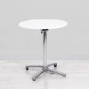 700mm White Round Bistro Table - Chrome Frame