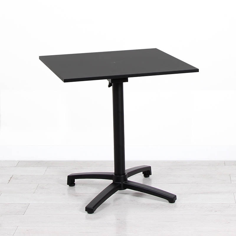 700mm Black Square Bistro Table - Black Frame