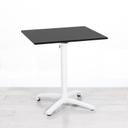 700mm Black Square Bistro Table - White Frame