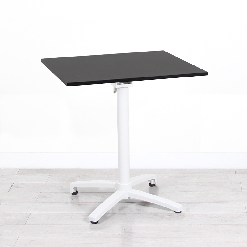 700mm Black Square Bistro Table - White Frame