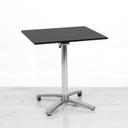 700mm Black Square Bistro Table - Chrome Frame