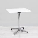 700mm White Square Bistro Table - Chrome Frame