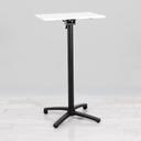 600mm White Square Poseur Table - Black Frame