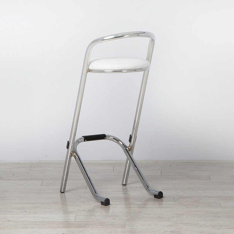 Chrome Stool - White Pad