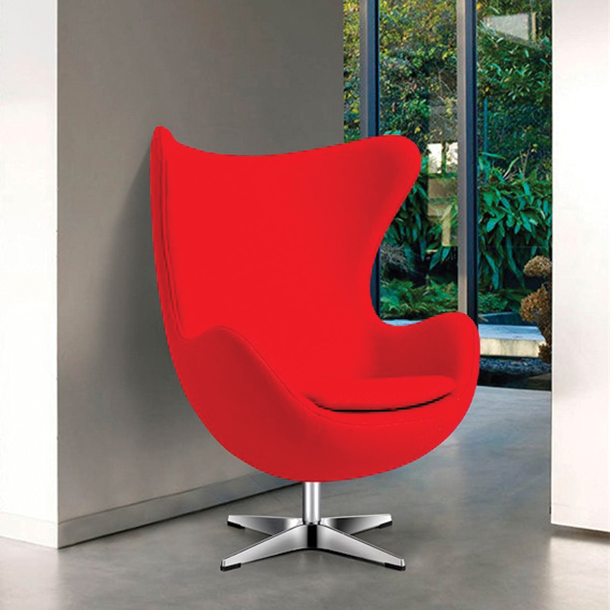 Egg Chair - Red Fabric