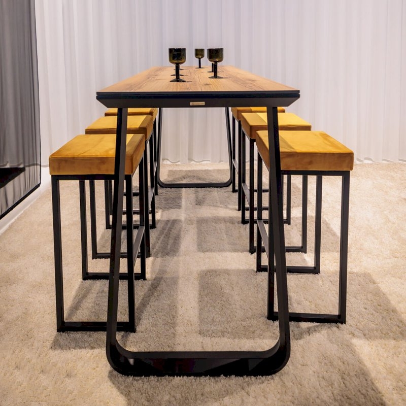 Utah Double Poseur Table - Black Base Black Top