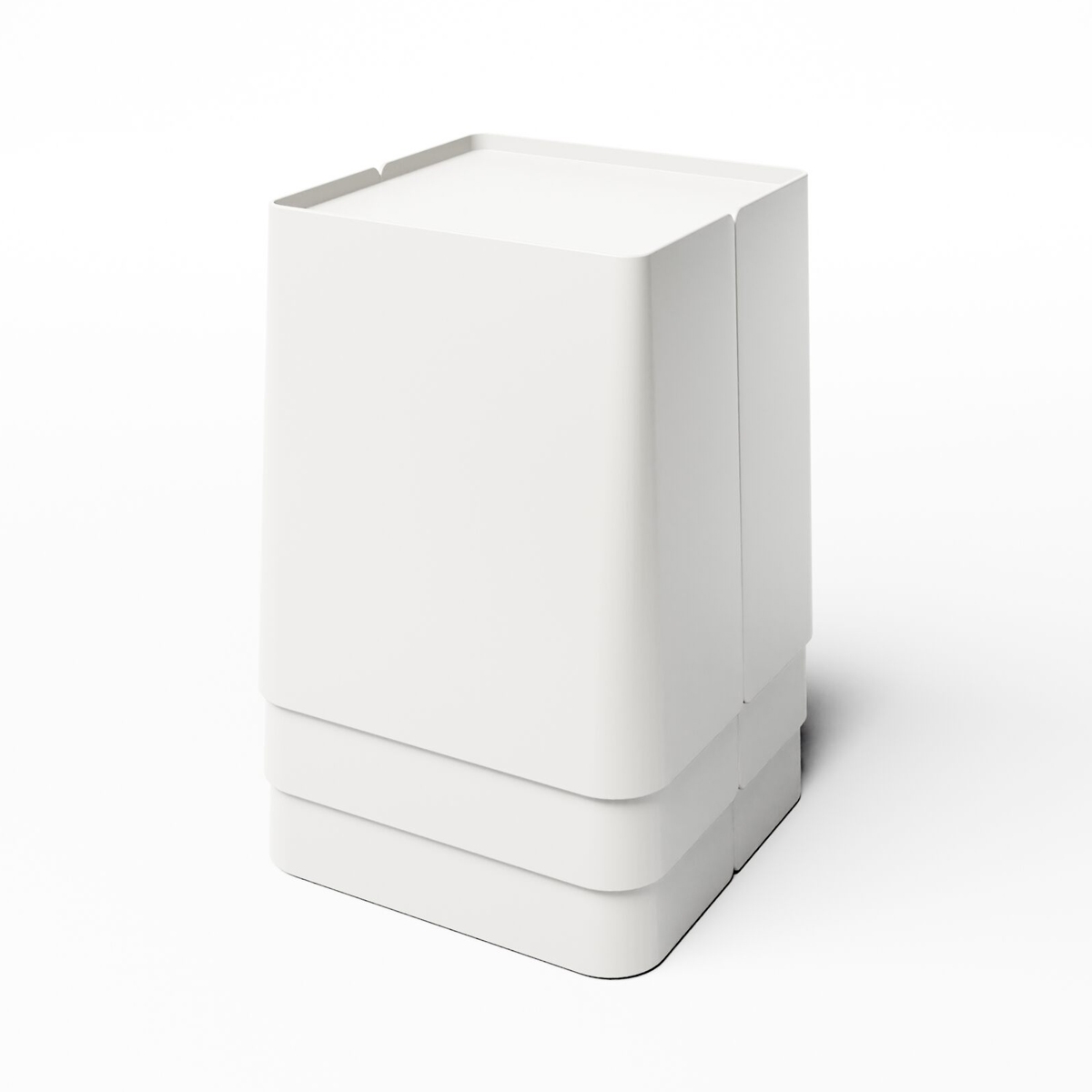 White Bric Stool - Black Fabric Top
