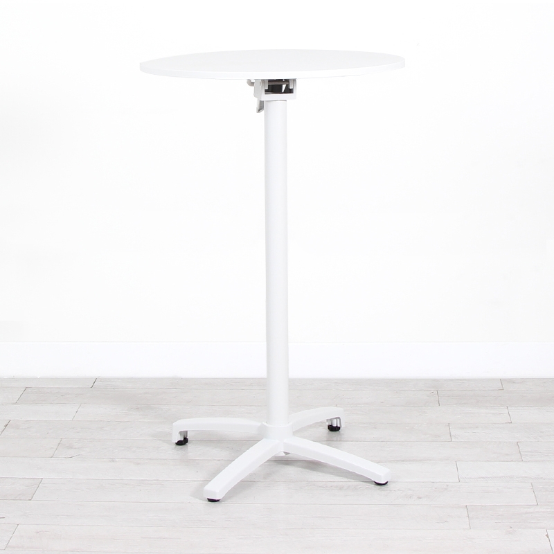 700mm White Round Poseur Table - White Frame