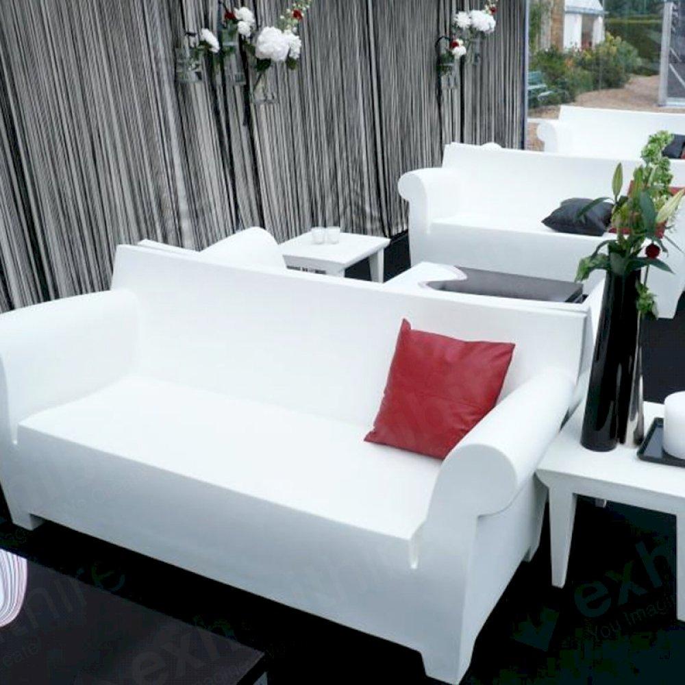 The Bubble Club sofa is weather-resistant and made entirely out of plastic.
