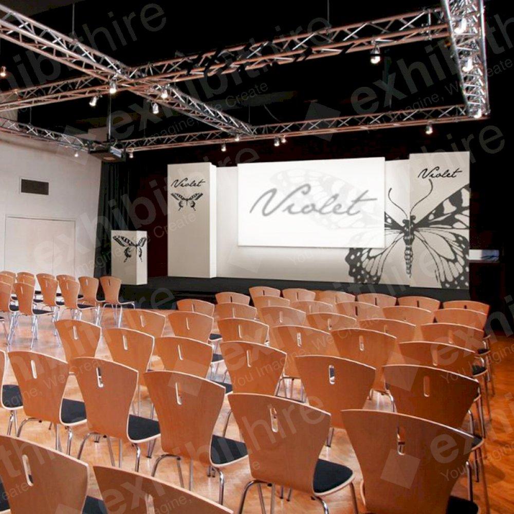 The Carboni Stage Package can be hired in a range of sizes and is fully customisable.