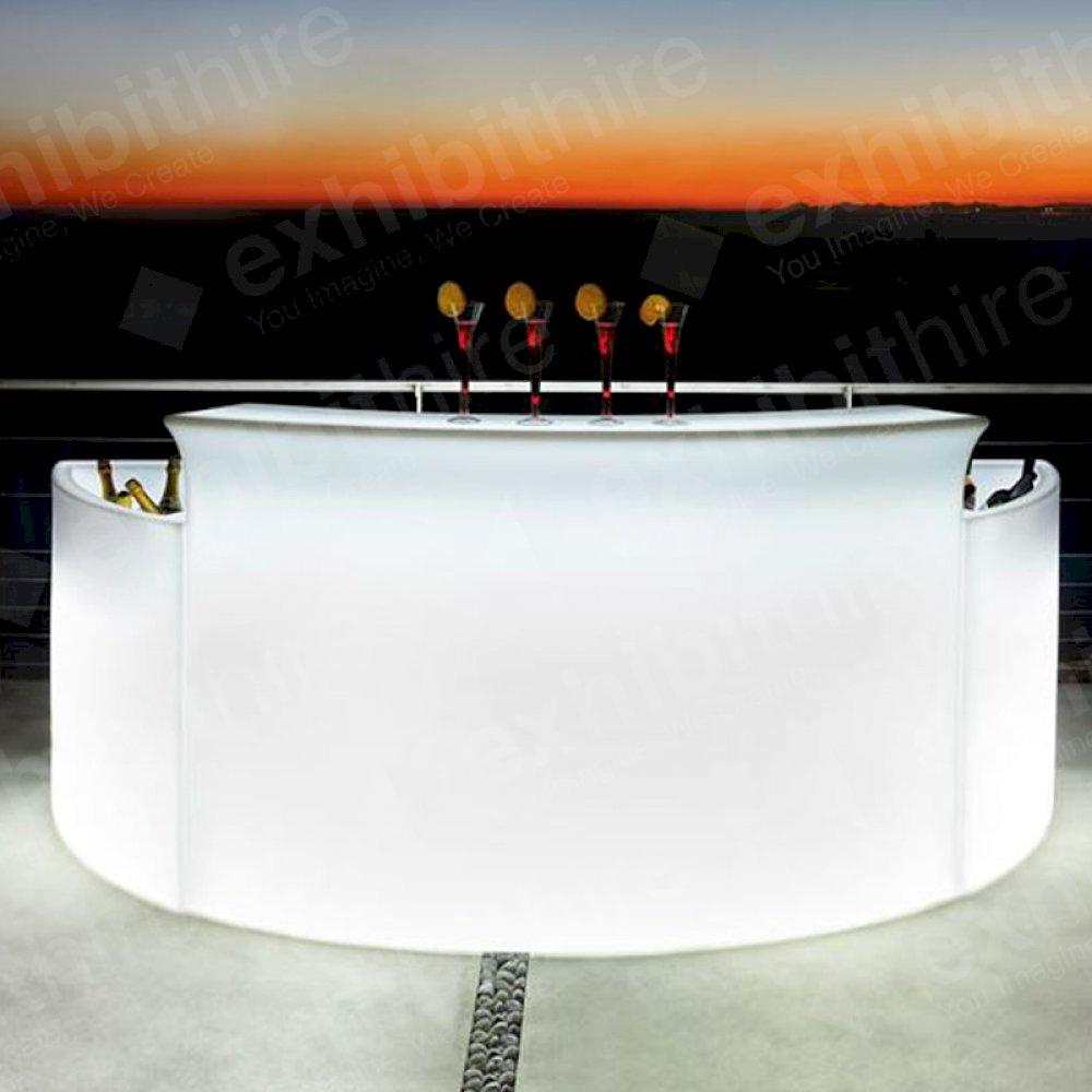 Our Curved Bar can be illuminated and looks stunning during evening events.