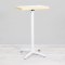 600mm White Marble Square Poseur Table - White Frame