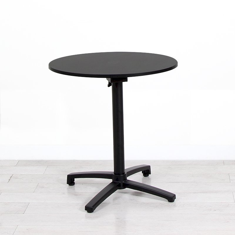 700mm Black Round Bistro Table - Black Frame