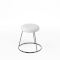 Black Chrome Low Spire Stool - White Teddy Pad