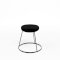 Black Chrome Spire Stool - Black Pad
