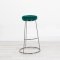 Black Chrome Spire Stool - Green Pad
