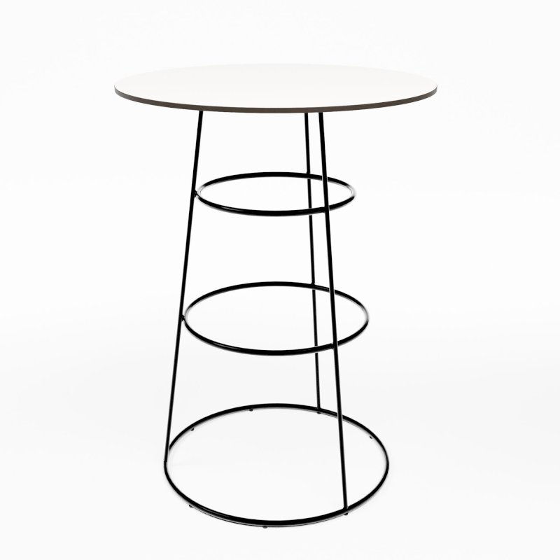 Black Spire Poseur Table - White Top