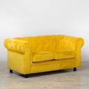 Chesterfield Fabric Sofa - Mustard