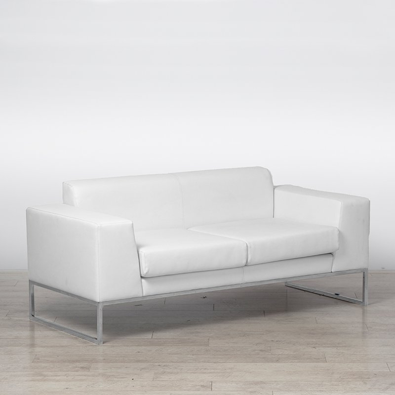 Lay Sofa - White Leather