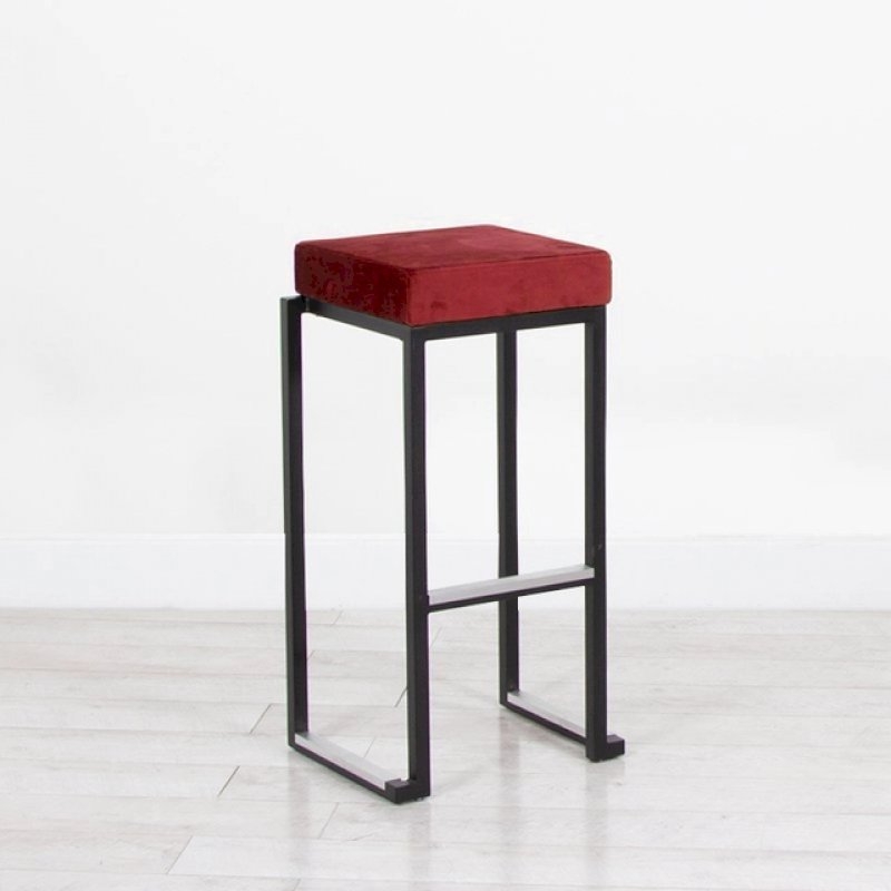 Nevada Bar Stool - Black Base Red Pad
